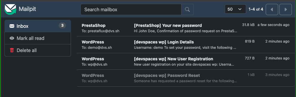 Mailpit - Email capture